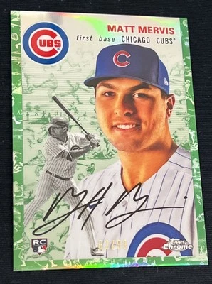Matt Mervis 2023 Topps Chrome Platinum Anniversary Green Toile Refractor /99 139 - Image 1 of 2