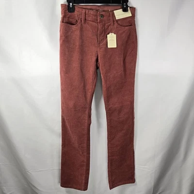 Pantalones de pana St Johns Bay para mujer 2P pierna recta rojo tela elástica cintura Foto 1 de 4