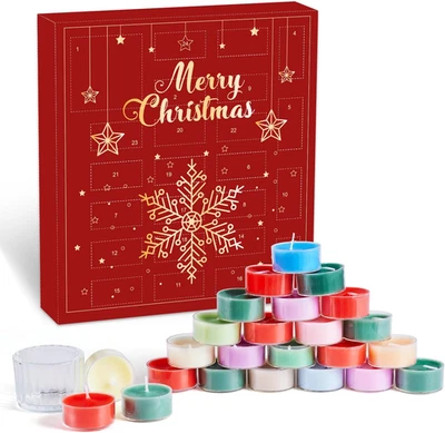 Scented Tea Candle Advent Calendar 2025 Adults Women, 24 Days Christmas Countdow - Image 1 of 4