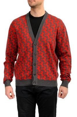 Scuderia Ferrari Fluid Cavallino Pixelated 100% Wool Cardigan Sweater US M IT 50 - Image 1 of 4