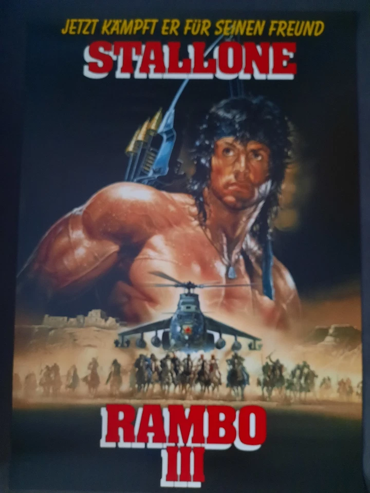 Rambo III Filmplakat A1 Sylvester Stallone Casaro GEROLLT - Bild 1 von 1