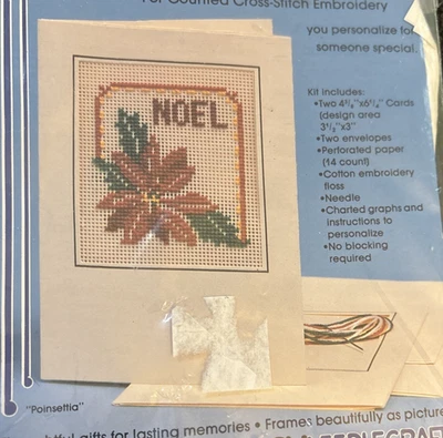 De colección Raro Paragon Needlecraft PUNTADA CON AMOR Poinsettia Cross St Kit 6742 Foto 1 de 3