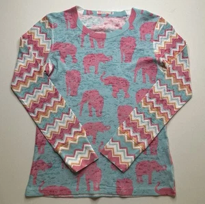 Before & Again For Sundance Shirt Size S Elephants Multicolor Thermal - Picture 1 of 6