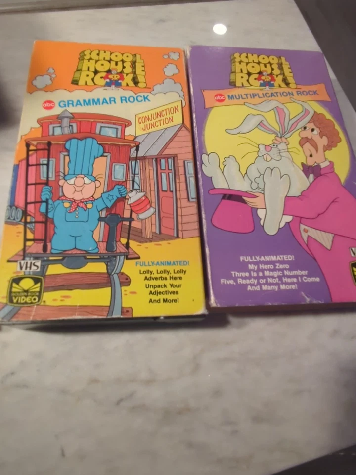 School House Rock 2 Pack VHS Multiplication & Grammar Fully Tested Educational  - Image 1 of 4