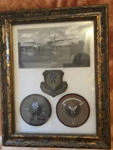 USAF Special Operations Command framed 3 patch & pic rare and unique - Picture 1 of 9