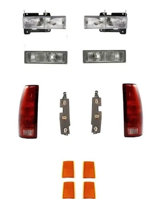 Headlights For Chevy Silverado Truck 1991 Tail Lights Boards Signals Reflectors - Image 1 of 4