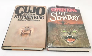 2 Books! Cujo Stephen King 1981 HC First Edition Viking Press + Pet Sematary HC - Foto 1 di 19