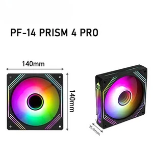 Lot 4PRO Computer Chassis Fan 14cm ARGB 4 Pin PWM Quiet Cooling Fan 12V Large - Afbeelding 1 van 25