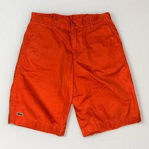 Vintage Lacoste Chino Uomo 30 Pantaloncini Arancione Estivi Spiaggia Cotone Twill Alligatore - Foto 1 di 9