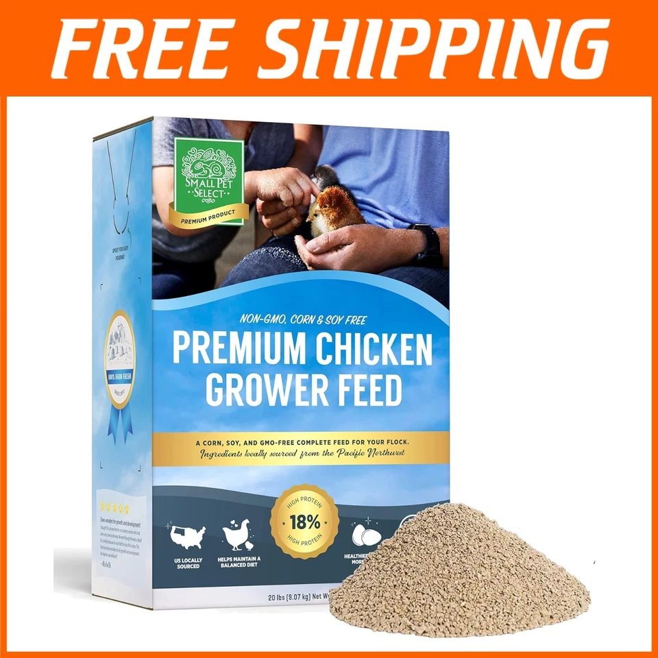 20lb Chicken Grower Feed - Non-GMO, Corn Free, Perfect for Sensitive Stomachs - Image 1 of 4