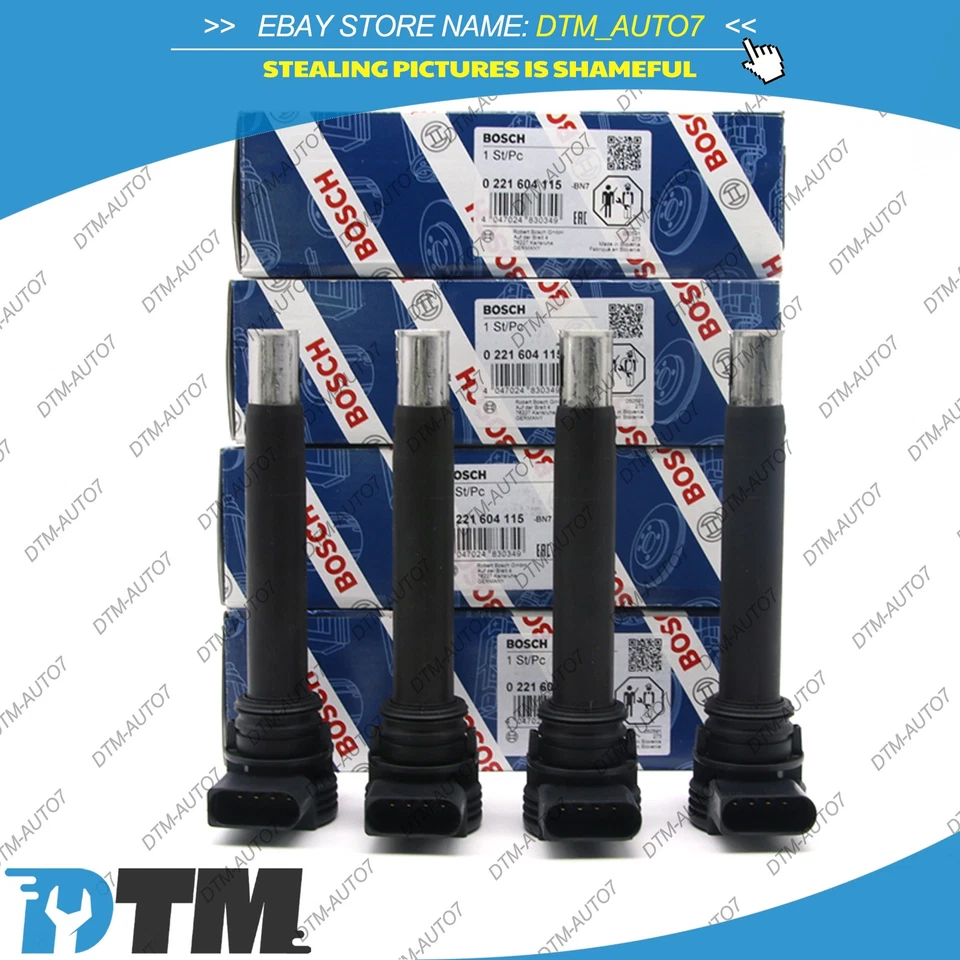 4x Bujías de bobina de encendido BOSCH genuinas para VW Jetta Golf Passat Audi A5 A4 Q5 Foto 1 de 4