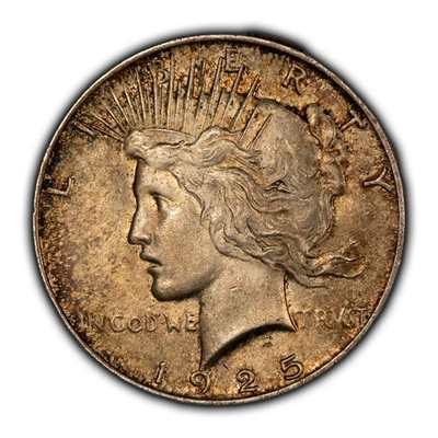 1925 年 1 美元和平银币-光泽-五颜六色的原色-SKU-D4844 — 第 1/4 张图片