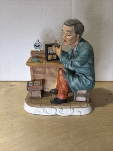 Lefton Figurines Clockmaker Vintage Hand Painted 2480 - Picture 1 of 6