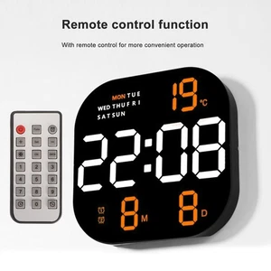 (Two Color Orange Light)Digital Large Display Wall Clock LED Electronic Wall - Picture 1 of 12