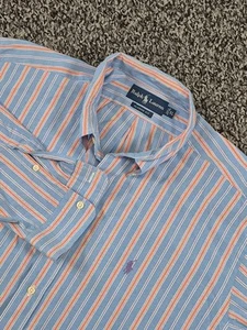 Polo Ralph Lauren Abotonada Manga Larga Para Hombre Talla XL Azul Rayas Calce Clásico - Imagen 1 de 7