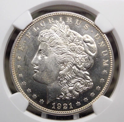 1921 "P" Morgan SILVER Dollar $1 NGC MS64 PL #001 *PROOF LIKE* BU Unc ECC&C, Inc - Image 1 of 4