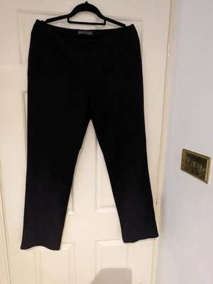 M&S Pull on  Jersey Black Trousers Slim Leg 14 - Image 1 of 4