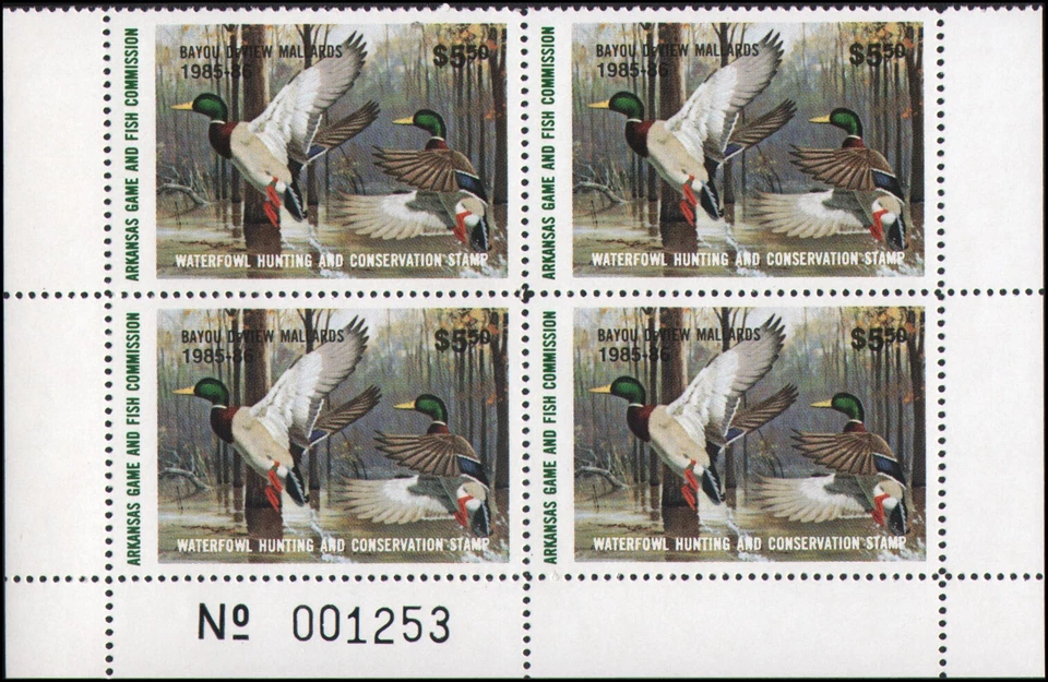 US state revenue-Arkansas #5 MNH VF 1985-86 Waterfowl Duck stamp - Image 1 of 1