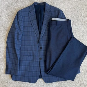 Conjunto de traje azul para hombre Van Heusen blazer 42L y pantalones 34W x 32L business/formal - Imagen 1 de 15