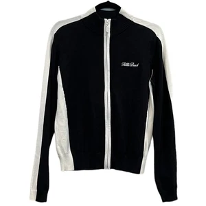 Sport Haley Pebble Beach Black White Zipup sweater Woman Medium 100% PIMA Cotton - Picture 1 of 9