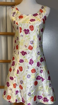 Vestido sin Mangas Floral Gilligan O’Malley Años 80 Talla 8 Marfil Rojo Satinado Íntimo Romántico Foto 1 de 4