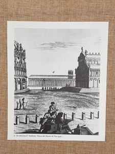 Da Morrona-Fambrini Piazza Duomo Pisa Anno 1812 (particolare) Toscana Ristampa - Bild 1 von 1