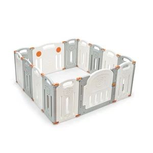 Foldable Baby Playpen 14 Panel Activity Home Safety Play Yard w/ Lock Door - Bild 1 von 5