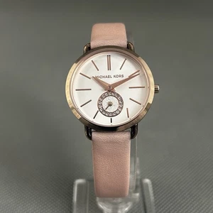 Michael Kors Damenuhr MK-2735 Portia R.Gold Rund Rosa Leder Neue Batterie - Bild 1 von 19
