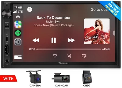 Android 14 Android Auto CarPlay Multimedia Car Stereo GPS WiFi6 DSP 7" IPS 2DIN - Image 1 of 4