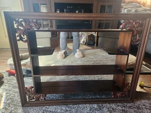 MCM 4 Shelf Shadowbox Mirror Beautiful Wooden Wall Accessory Turner Mfg Co - Picture 1 of 9