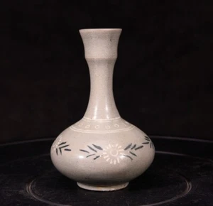 5“ China ancient North Korea Gaoli porcelain Floral pattern respect bottle - Afbeelding 1 van 9