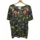 Authentisches Gucci T-Shirt Blume Pflanze grün S Leinen