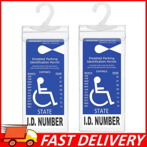 Disabled Parking Identification Permit, Placard Holder Cover Large Hanger, 2pcs - Picture 1 of 10