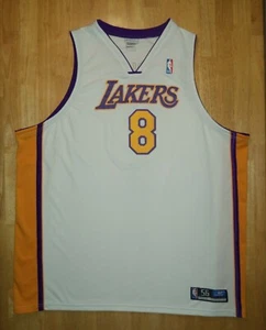 Kobe Bryant Reebok Authentic Los Angeles LA Lakers White Sewn Jersey - Size 56 - Picture 1 of 9