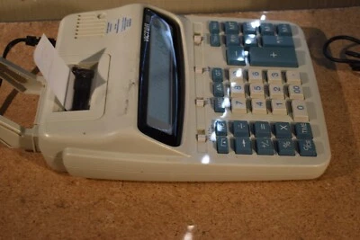 Victor 1228 White Heavy-Duty LCD Display 2-Color Calculator - Broken Printer - Image 1 of 4