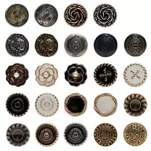 5pcs Retro Metal Buttons for Sewing Repair Gift Crafts Jacket Coat Decor 18/23mm - Picture 1 of 29