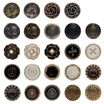 5pcs Retro Metal Buttons for Sewing Repair Gift Crafts Jacket Coat Decor 18/23mm - Image 1 of 4