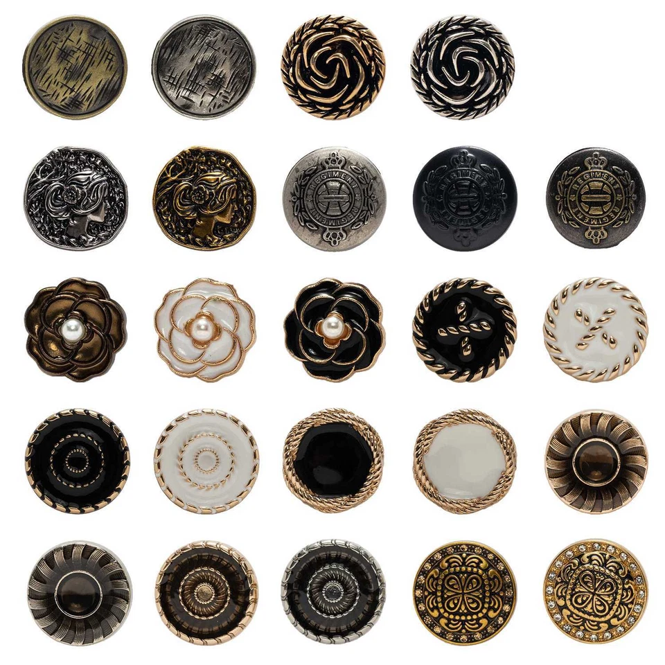5pcs Retro Metal Buttons for Sewing Repair Gift Crafts Jacket Coat Decor 18/23mm - Image 1 of 4