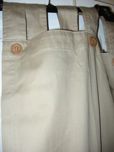 Springs,Drapes,Curtain Beige,Cotton Twill,40'x84", Panel ,Button Tab Top - Picture 1 of 8