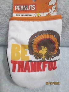 Peanuts Woodstock Be Thankful Mini Ofenhandschuhe Herbst Herbst 2er Set - Bild 1 von 1
