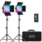 Gvm Rgb Video Lighting, Bi-Color Led Video Light Kit With App Control, 2 Packs