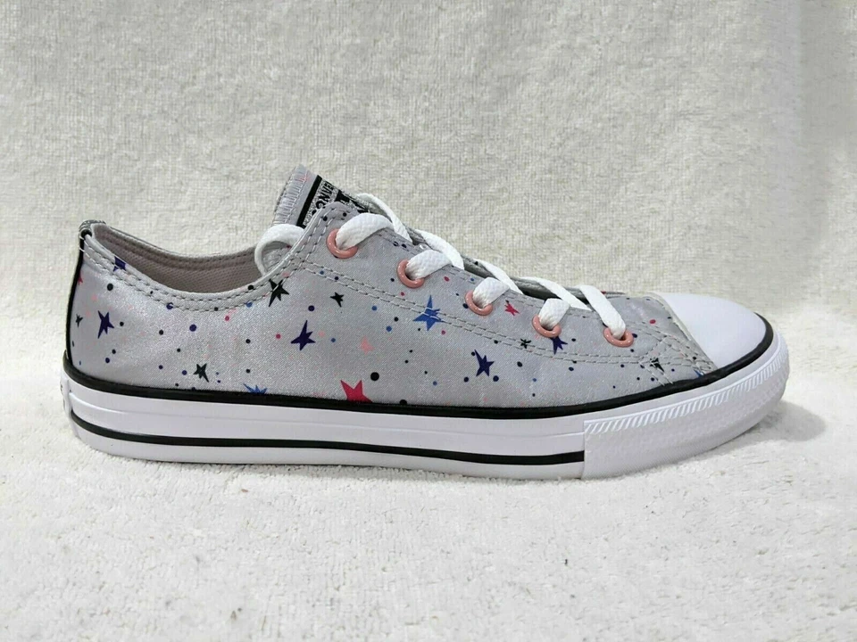 Converse Girls CTAS Ox Mouse Multicolor Satin SNEAKERS Juniors Kids Size 6