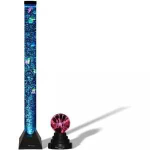 4FT Aquarium Bubble Tube-3-in Plasma Ball Combo creates dynamic sensory display. - Picture 1 of 8