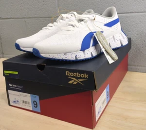 Reebok Size 9 Mens Zig Dynamica 2 Men's Running Shoes, White/Blue N2 - Picture 1 of 6