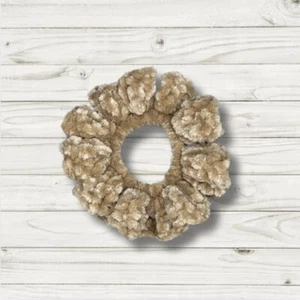 Handmade Crochet Sparkly Frothy Fawn Velvet Hair Scrunchie - Picture 1 of 1