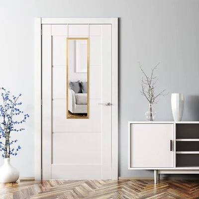 Espejo de tocador montado en la pared con 2 ganchos PARANTA de longitud completa - dorado  Foto 1 de 4