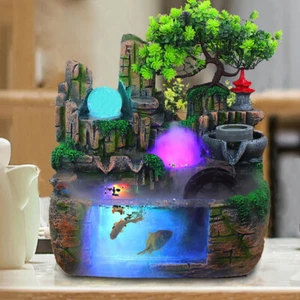 Fuente rocosa de mesa interior cascada Feng Shui agua sonido decoración de escritorio - Imagen 1 de 12