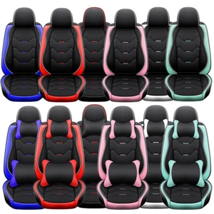 5 Car Seat Cover w/ Waterproof Leather Full Set Universal Fit for Most SUV Sedan - Picture 1 of 18