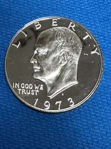 1973 S Eisenhower Dollar PROOF SILVER Ike $ 1973 US Mint 40% Silver Coin! - Picture 1 of 2