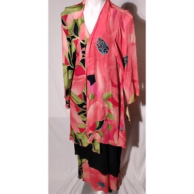 Dinah Lee 2 изделия цветочный акварель платье США новый с Ярлыками - см. измерения - вопросы - Изображение 1 из 4